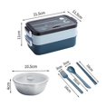 thumbnail image 3 of Double Layer Lunch Box with Soup Bowl Sturdy High Capacity Lunch Box for Kids Students, 3 of 5