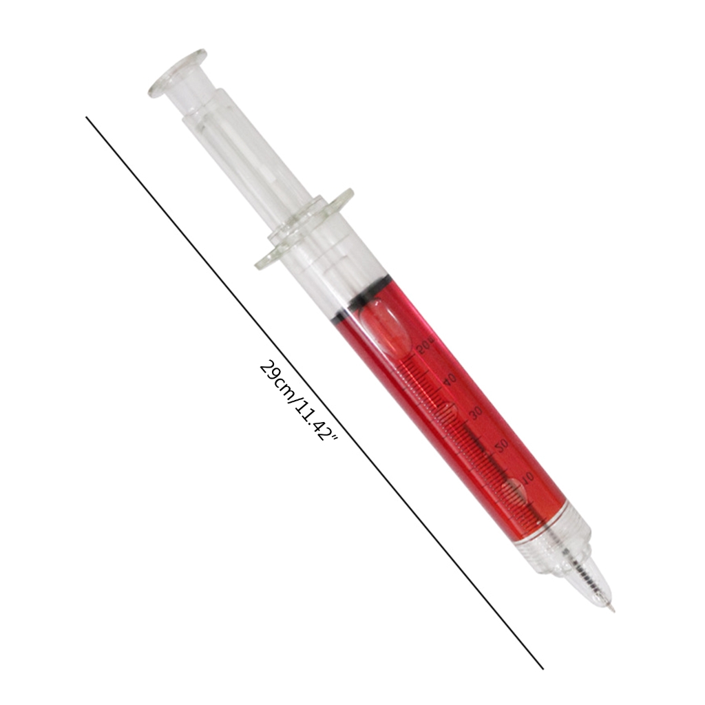 5 Pcs Funny Syringe-Pens Black Ink Ballpoint Pen Retractable Nurse Pen for Party