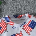 thumbnail image 4 of Quealent 4th of July Baby Bodysuit Romper One Piece Baby Boy Girl Outfit Usa Flag Romper American Flag Clothes Independence Day Baby Boys Girls Clothes Grey,6-9 Months, 4 of 5