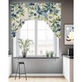 thumbnail image 3 of Blueberrys Leaves Kitchen Curtains Swag Valance for Windows/Bathroom/Cafe, Farmhouse Retro Botanical Plants Rod Pocket Drape Panel Swag Curtains Valance for Bedroom/Living Room 56"x36", 3 of 6