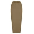 thumbnail image 5 of Mrat High Waisted Skirt Women's Versatile Leisure Home Resort Beach Maxi Skirt A-Line Flowy Skirt S-135 Khaki M, 5 of 6