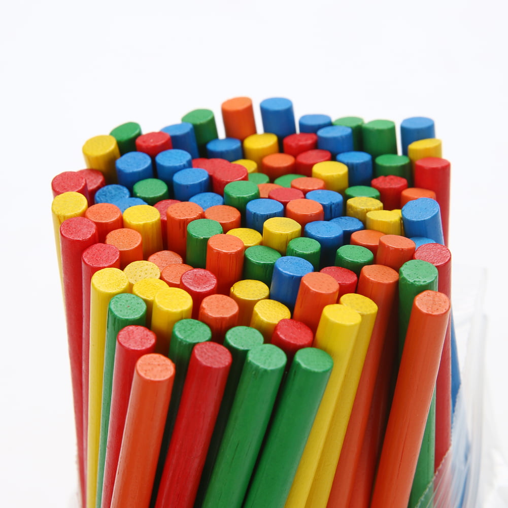 100pcs Colorful Bamboo Counting Sticks Kids Preschool Math Learning Toy 