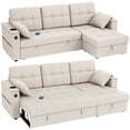 thumbnail image 1 of HOMCOM Canapé-Lit, Divan-Lit Escamotable avec Ports USB, Rangement dans la Chaise, 1 of 10