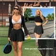 thumbnail image 4 of OQQ Women Mini Skirts 2 in 1 Flowy Sexy Basic Stretchy Cross Over Flared Casual Skirts, 4 of 7