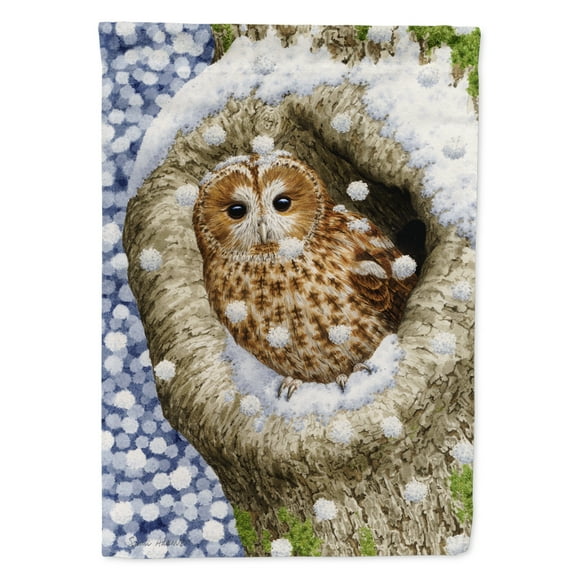 Carolines Treasures ASA2060GF Tawny Owl in the Tree Flag Garden Size  Small multicolor