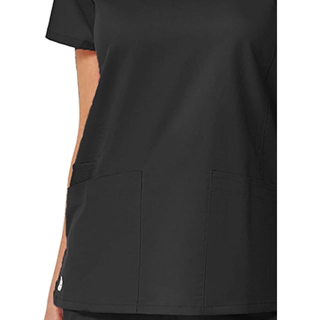 EON Women's COOLMAX V-Neck Mesh Panel Solid Scrub Top