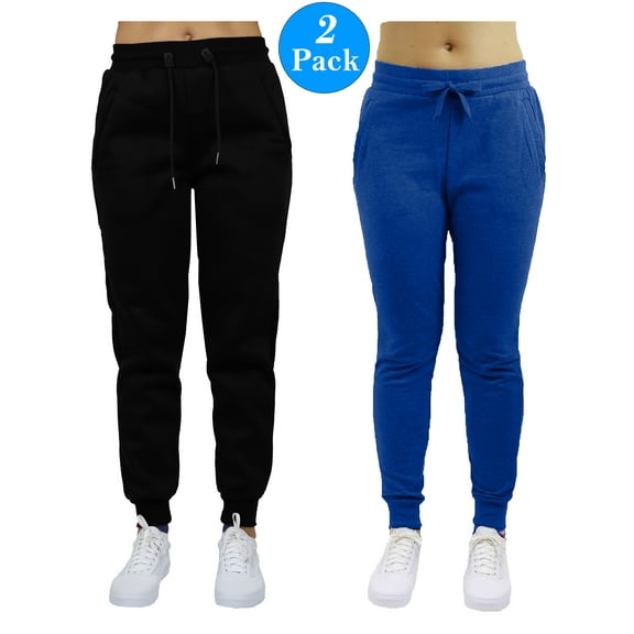 Galaxy by Harvic Slim Fit Fleece Jogger Sweatpants 2 Pack (Women's)