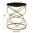 thumbnail image 3 of DecMode 20" x 24" Black Marble Accent Table with Spiral Base, 1-Piece, 3 of 7