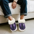 thumbnail image 5 of Psesaysky Black Cat Print Fuzzy Slippers for Women Indoor Halloween Non-slip Thick Sole Winter House Slippers Home Shoes Gift for Women, 5 of 7