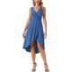 thumbnail image 1 of Vestidos de verano sin mangas para mujer INSPIRE CHIC, vestido midi con escote en V, plisado, dobladillo alto-bajo y bolsillos, color azul profundo M, 1 of 6