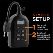 myTouchSmart Programmable Outdoor Plug-in Digital Timer, 2-Outlets, 26898, 0 Amps