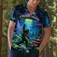 thumbnail image 6 of Retro Mushroom Alien Bigfoot Hawaiian Shirt For Men UFO Sasquatch Mens Hawaiian Shirts Short Sleeve Button Down Shirt Men TO1, 6 of 7