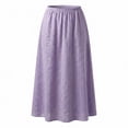 thumbnail image 5 of NAISIBABY Maxi Skirt for Girls, Elastic Waist Summer Casual Over the Knee Kids Flowy Tiered Long Skirt Purple 8T, 5 of 6