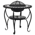 thumbnail image 2 of vidaXL Mosaic Fire Pit Table Black and White 26.8" Ceramic, 2 of 9