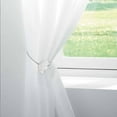 thumbnail image 2 of Magnetic Tulip Curtain Tieback – Elegant Resin Design with Strong Magnet – White/Gold, 2 of 6