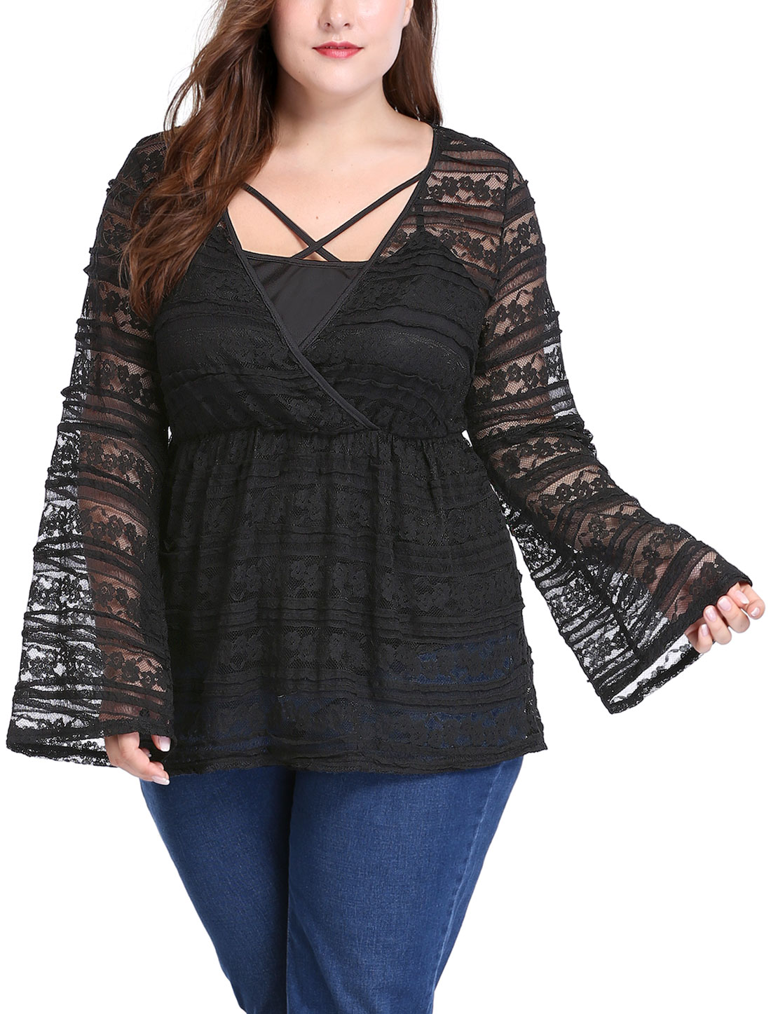 black lace babydoll top