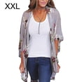 thumbnail image 3 of Sonducket Mujeres Imprimir frente abierto Mangas 3/4 Ropa de playa Cubrir Prendas para la parte del cuerpo Gris XXL, 3 of 4