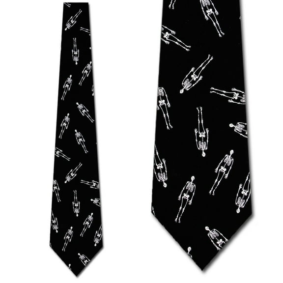 Skeletons Allover Necktie Mens Tie by Three Rooker