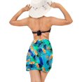 thumbnail image 4 of LA LEELA Women's Bikini Skirt Sarong Swimsuit Cover up Summer Wraps Bathing suit Swimwear Beach Wrap Skirts for Women One Size Leafs, Blue, 4 of 4