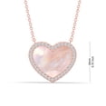 thumbnail image 4 of LeCalla 925 Sterling Silver Rose-Gold Plated Mother of Pearl CZ Pave Heart Pendant Necklace for Women and Teen 18" Inch, 4 of 7