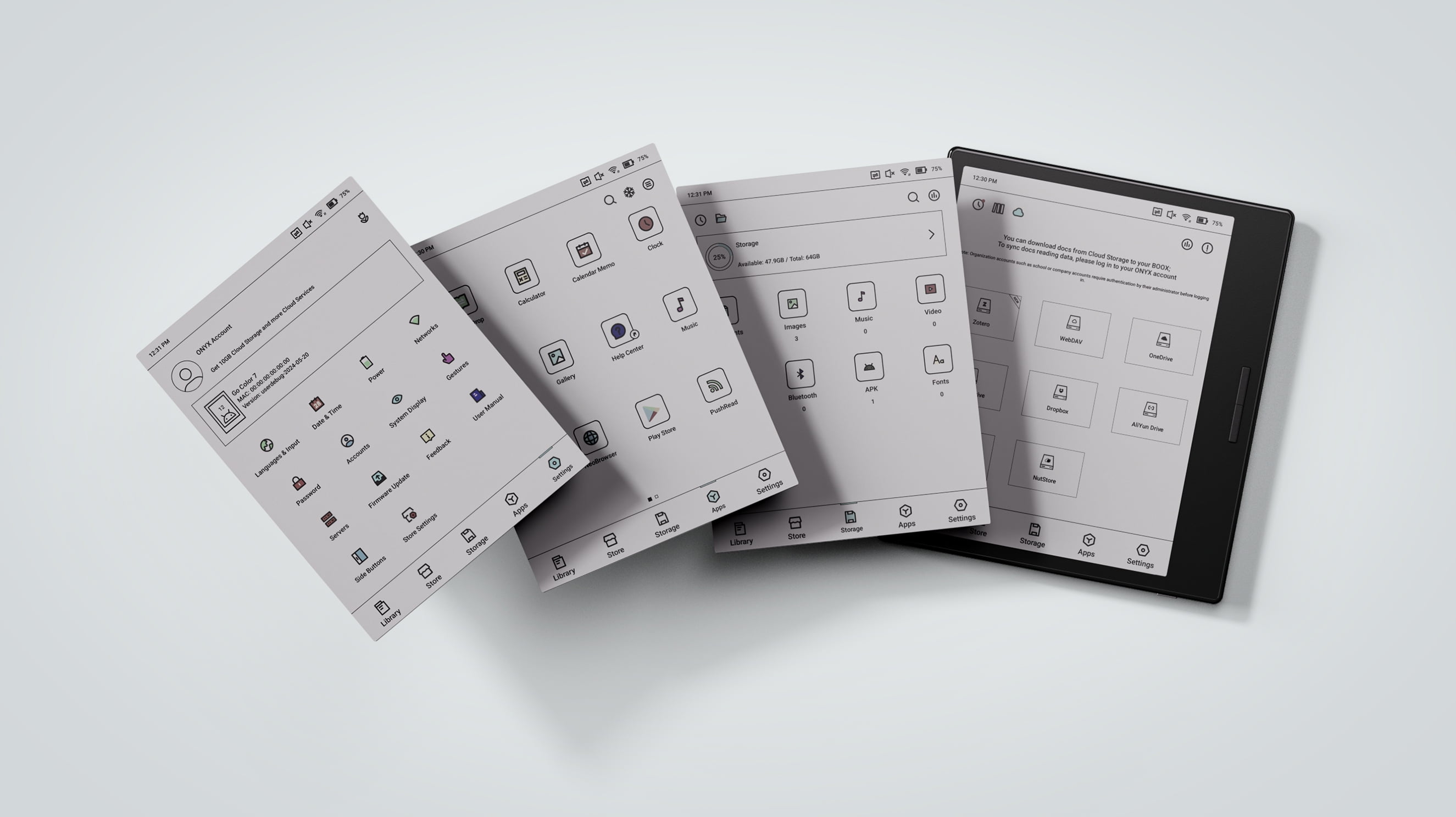 BOOX Go Color 7 - Black, 7'' Kaleido 3 Display, Android 12, 4GB