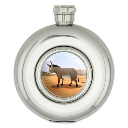 

Donkey on Ranch Round Stainless Steel 5oz Hip Drink Flask