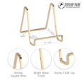 thumbnail image 3 of Tripar Soporte Cuadrado De Alambre De Metal Con Acabado De Latón (4 Pulgadas De Profundidad) - Caballete De Mesa - Diseño De Borde Hecho A Mano Para Una Apariencia Elegante Y Moderna - Perfecto Para L, 3 of 5