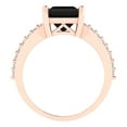 thumbnail image 4 of Clara Pucci 14K Rose Gold Solid Gold Onyx Solitaire with Accents Anniversary Ring for Women - 2.48 cttw Princess Cut, 4 of 8
