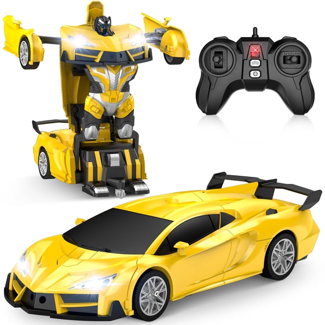 Coche Qumcou Transform Robot con control remoto y faros delanteros geniales
