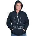 thumbnail image 4 of You Decide Happy Sad Emoticon Cute Unisex Plus Size Zip Hoodie Brisco Brands 3X, 4 of 6