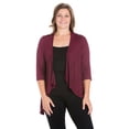thumbnail image 5 of Plus Size Open Front Elbow Sleeve Cardigan, 5 of 9