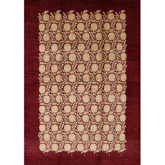Ahgly Company Indoor Rectangle Mid-Century Modern Brown Sand Brown Oriental Area Rugs, 2' x 4'