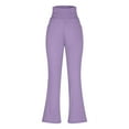 thumbnail image 4 of HXWCHs Women's Autumn Winter High Waist Lined Casual Yoga Pants for Warm Comfort L Purple, 4 of 6