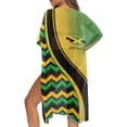 thumbnail image 5 of HELLHERO Jamaican Flag Print Beach Kimono Cover-Up - Lightweight Loose Swimwear Cover for Tropical Vacations, Poolside & Beach Parties, 5 of 6