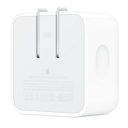 Apple - 35W Dual USB-C Port Compact Power Adapter - White