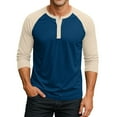thumbnail image 2 of Hearthz Men's 3/4 Sleeve Baseball Raglan T-Shirts S-3XL,Big and Tall Henley Tops Cotton Sport Athletic Jersey Tee Shirt ,Navy M, 2 of 7