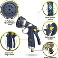 thumbnail image 2 of Garden Hose Spray Gun with Adjustable Patterns, Metal Hose Pipe Spray Gun Zinc Alloy High Pressure Spray Nozzle, 2 of 4