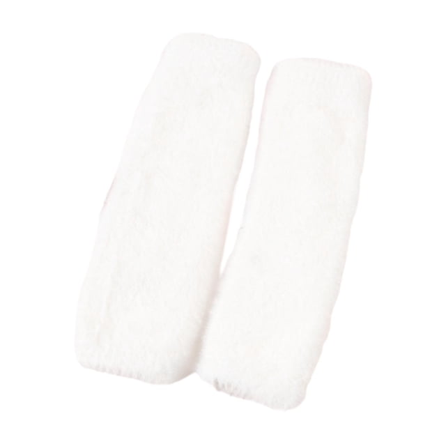 Guantes cálidos de invierno sin dedos, mitones con orificio para el pulgar, mitones suaves de invierno Blanco