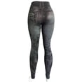thumbnail image 4 of Womens Denim Print Ripped Leggings Fake Jeans Look Plus Size Tummy Control High Waisted Stretch Yoga Pants, 4 of 7