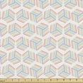 thumbnail image 1 of Geometric Sofa Upholstery Fabric by the Yard, Abstract Cube Forms from Rainbow Stripes Pastel Contemporary Creative Art Design, Decorative Fabric for DIY and Home Accents, Multicolor by Ambesonne, 1 of 5