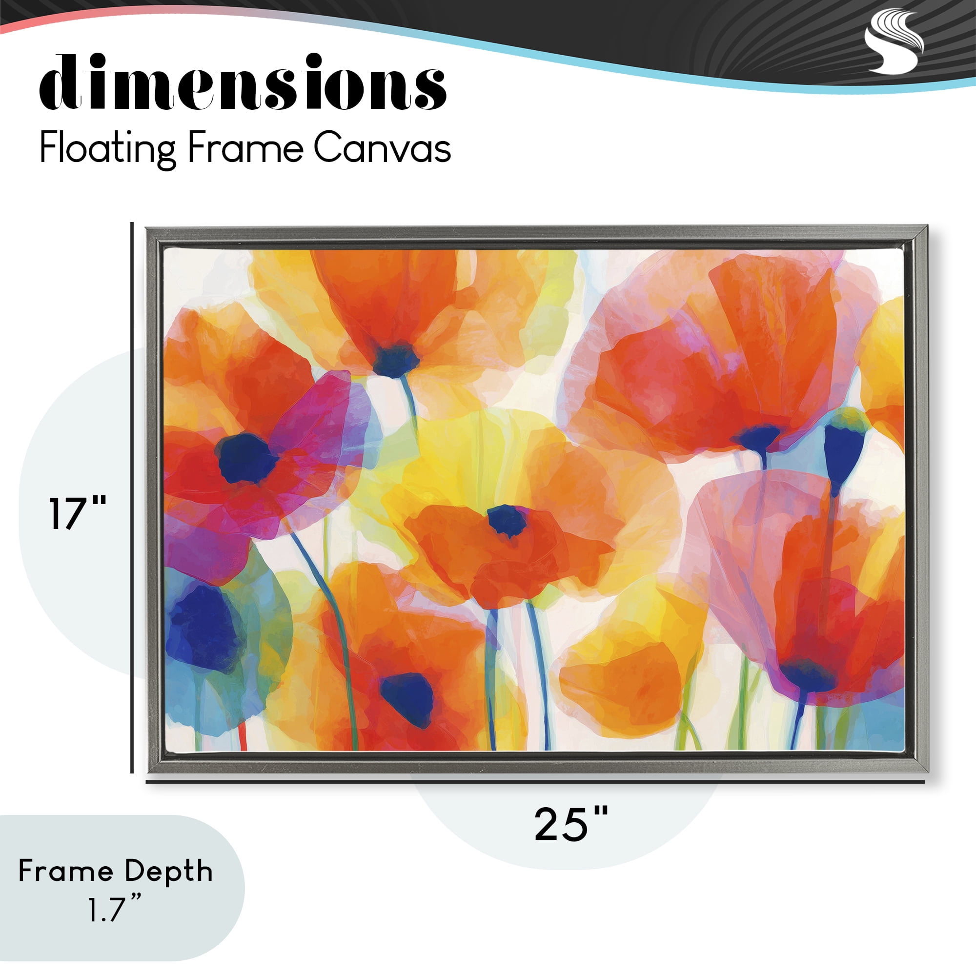 Stupell Industries Poppies At Golden Hour Gray Framed Floater Canvas Wall Art, design by Chromatic Storm Studio