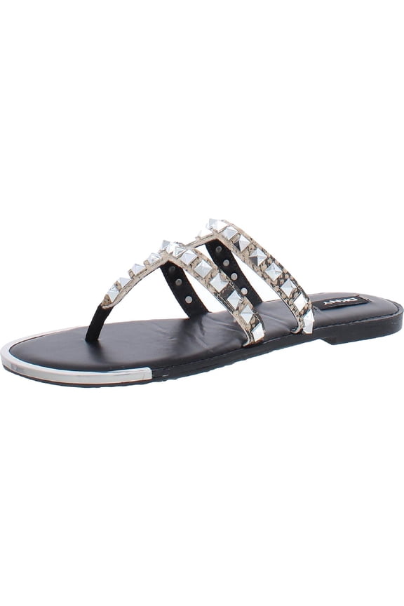 Womens Sal Studded Slip On Thong Sandals