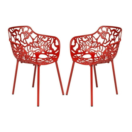 Modern Aluminum Accent Chairs - Set of 2 - Outdoor Patio Furniture - Elegant Design - Durable & Stylish