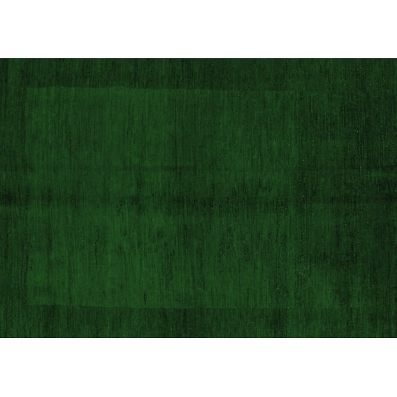 Ahgly Company Indoor Rectangle Abstract Emerald Green Modern Area Rugs, 2' x 5'
