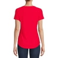 thumbnail image 3 of No Boundaries Women's Junior's Brushed V-Neck Short Sleeve T-Shirt, 3 of 5