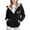 Black, variant on Lkhaha Jackets For Girls California Letter Print Zipper Hoodie Long Sleeve Loose Casual Fleece Lined Hooded Sweatshirt Kids Outerwear Coat