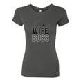 thumbnail image 2 of Wild Bobby, Mom Wife Boss Mother's Day Womens Slim Fit Junior Tee, Dark Grey, X-Large, 2 of 6