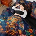 thumbnail image 4 of Feelyou Rustic Owl Flower Twin Bedding Sets 7pcs, Hippie Galaxy Bedding Comforter Set, 4 of 8