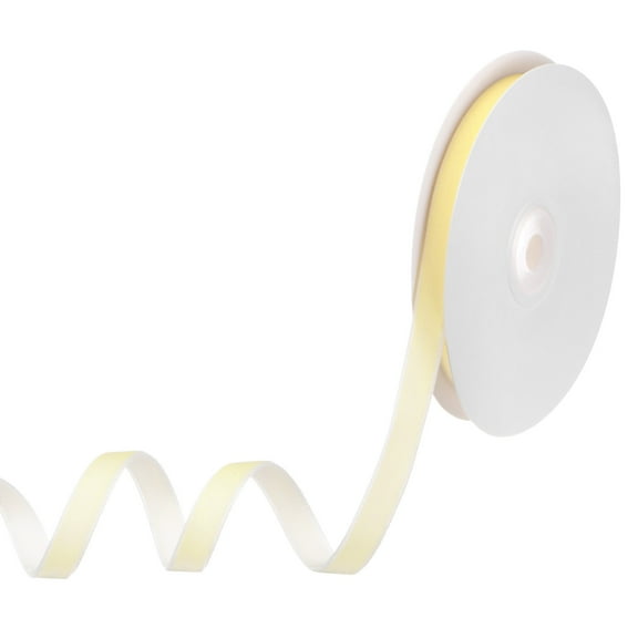 Velvet Ribbon 10 Yards 3/8" Wide Nylon Fabric Ribbons, Light Yellow