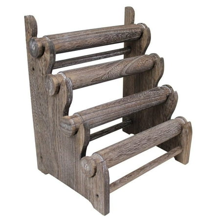Wooden Keepsake Display Stand - Antique Wooden Four Tier Bar Jewelry Display